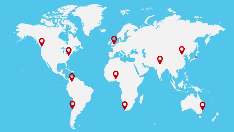 Global Coverage Map - Courier Service Delivery Network
